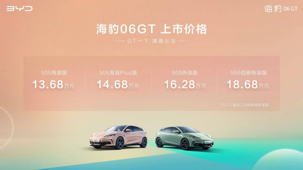 汽车时尚比亚迪推出了新车——海豹06GT