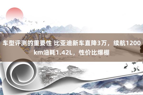 车型评测的重要性 比亚迪新车直降3万，续航1200km油耗1.42L，性价比爆棚