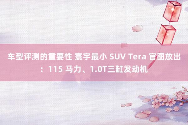 车型评测的重要性 寰宇最小 SUV Tera 官图放出：115 马力、1.0T三缸发动机