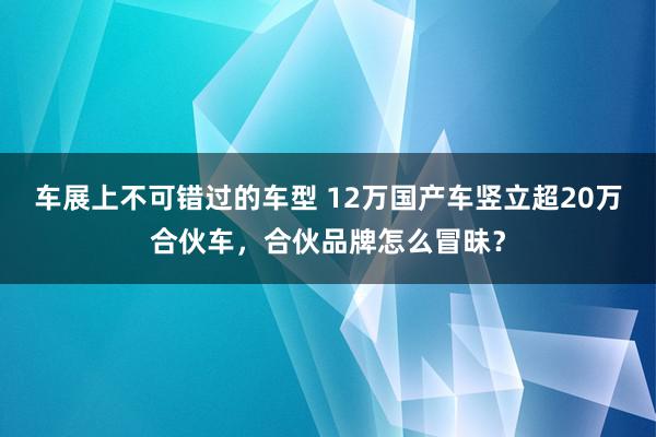 车展上不可错过的车型 12万国产车竖立超20万合伙车，合伙品牌怎么冒昧？