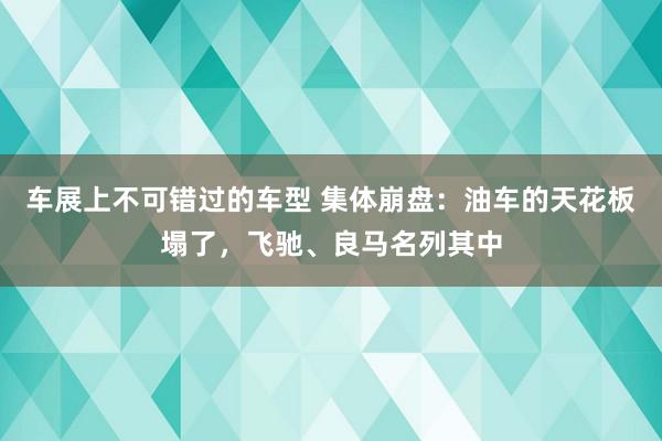 车展上不可错过的车型 集体崩盘：油车的天花板塌了，飞驰、良马名列其中