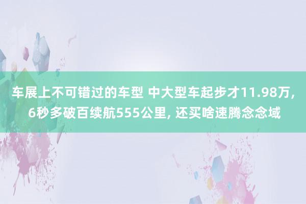 车展上不可错过的车型 中大型车起步才11.98万, 6秒多破百续航555公里, 还买啥速腾念念域