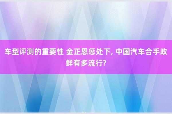 车型评测的重要性 金正恩惩处下, 中国汽车合手政鲜有多流行?