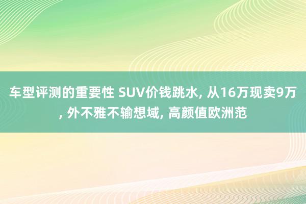 车型评测的重要性 SUV价钱跳水, 从16万现卖9万, 外不雅不输想域, 高颜值欧洲范