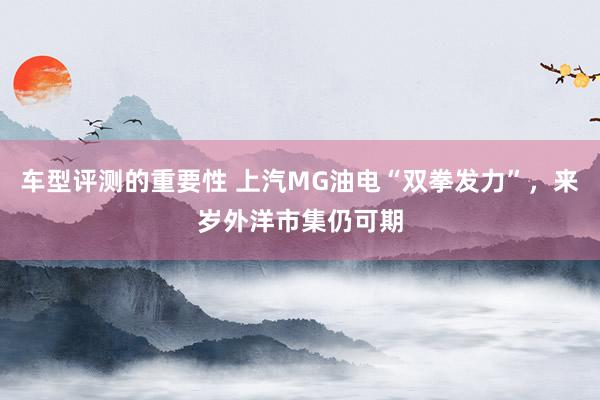 车型评测的重要性 上汽MG油电“双拳发力”，来岁外洋市集仍可期