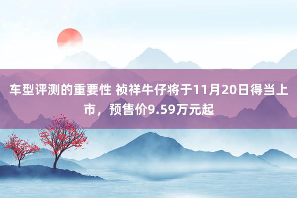 车型评测的重要性 祯祥牛仔将于11月20日得当上市，预售价9.59万元起